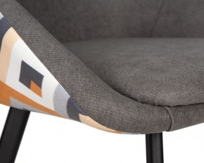 Стул обеденный DOBRIN MARKUS, ЭМАЛЬ ЧЕРНЫЙ МУАР ткань Candy Graphite+Escada Ochre в Ревде - revda.ok-mebel.com | фото 7