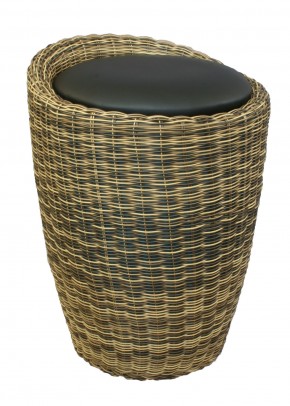 Табурет с местом для хранения LM-1100Rattan, чёрный в Ревде - revda.ok-mebel.com | фото