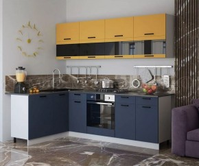 ТЕХНО Кухонный гарнитур угловой 2,4х1,6 м Компоновка №4 в Ревде - revda.ok-mebel.com | фото 3