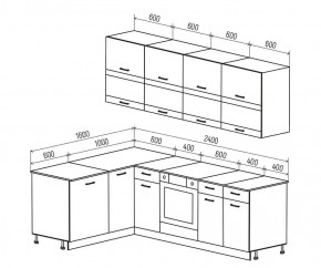 ТЕХНО Кухонный гарнитур угловой 2,4х1,6 м Компоновка №4 в Ревде - revda.ok-mebel.com | фото 4