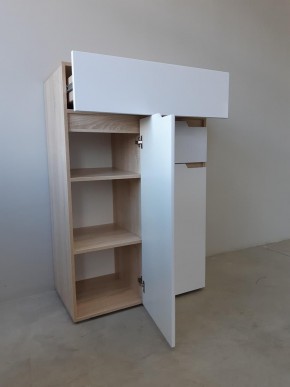 ТРИО Спальный гарнитур (модульный) сонома/белый в Ревде - revda.ok-mebel.com | фото 10