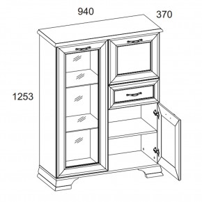 Тумба 1V2D1S, TIFFANY, цвет вудлайн кремовый в Ревде - revda.ok-mebel.com | фото 2