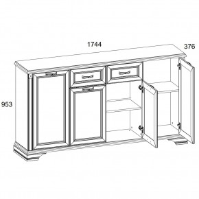 Тумба 4D1S, MONAKO, цвет Сосна винтаж/дуб анкона в Ревде - revda.ok-mebel.com | фото 2