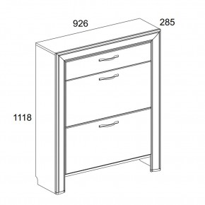 Тумба для обуви 2D1S, OLIVIA, цвет вудлайн крем/дуб анкона в Ревде - revda.ok-mebel.com | фото 2