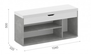 Тумба для обуви Аризона с нишей Ателье светлый/Белый (Вайт) в Ревде - revda.ok-mebel.com | фото 2