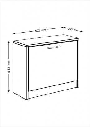 Тумба ОРИОН с одной полкой для обуви, цвет Дуб Сонома в Ревде - revda.ok-mebel.com | фото 2