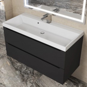 Тумба под раковину Uperwood Tanos 100 см, подвесная, черная матовая в Ревде - revda.ok-mebel.com | фото