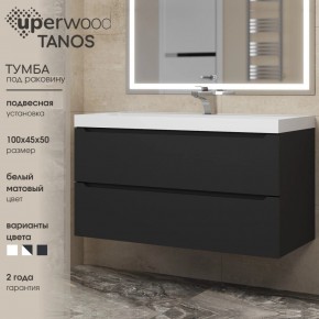 Тумба под раковину Uperwood Tanos 100 см, подвесная, черная матовая в Ревде - revda.ok-mebel.com | фото 3