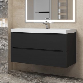 Тумба под раковину Uperwood Tanos 100 см, подвесная, черная матовая в Ревде - revda.ok-mebel.com | фото 8