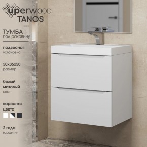 Тумба под раковину Uperwood Tanos 50 см, подвесная, белая матовая в Ревде - revda.ok-mebel.com | фото 6
