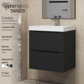Тумба под раковину Uperwood Tanos 50 см, подвесная, черная матовая в Ревде - revda.ok-mebel.com | фото 4