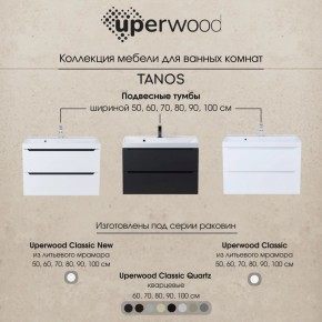 Тумба под раковину Uperwood Tanos 60 см, подвесная, белая/графит в Ревде - revda.ok-mebel.com | фото 11