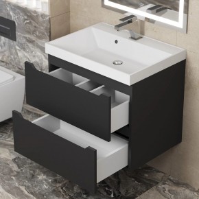 Тумба под раковину Uperwood Tanos 60 см, подвесная, черная матовая в Ревде - revda.ok-mebel.com | фото 2
