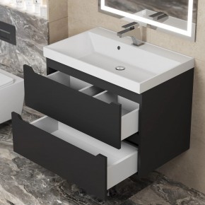 Тумба под раковину Uperwood Tanos 70 см, подвесная, черная матовая в Ревде - revda.ok-mebel.com | фото 2