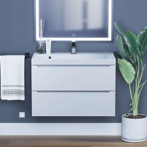 Тумба под раковину Uperwood Tanos 80 см, подвесная, белая матовая в Ревде - revda.ok-mebel.com | фото