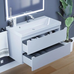 Тумба под раковину Uperwood Tanos 90 см, подвесная, белая матовая в Ревде - revda.ok-mebel.com | фото 4