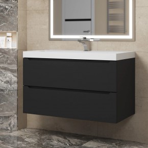 Тумба под раковину Uperwood Tanos 90 см, подвесная, черная матовая в Ревде - revda.ok-mebel.com | фото