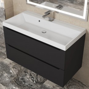 Тумба под раковину Uperwood Tanos 90 см, подвесная, черная матовая в Ревде - revda.ok-mebel.com | фото 11