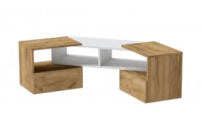 Тумба раздвижная (ЛДСП дуб крафт золотой/белый) в Ревде - revda.ok-mebel.com | фото 2