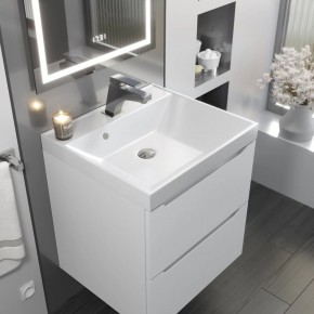 Тумба с раковиной Uperwood Tanos 50 см, подвесная, белая матовая в Ревде - revda.ok-mebel.com | фото 9