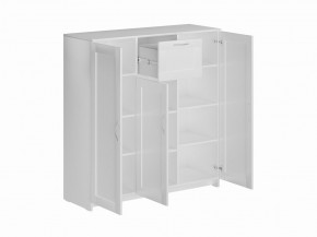 Тумба СИРИУС трехдверная с одним ящиком, цвет белый в Ревде - revda.ok-mebel.com | фото 2