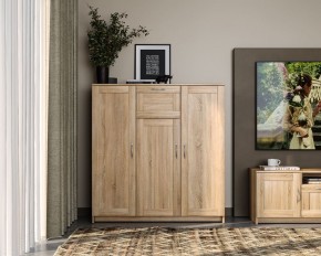 Тумба СИРИУС трехдверная с одним ящиком, цвет Дуб Сонома в Ревде - revda.ok-mebel.com | фото 4