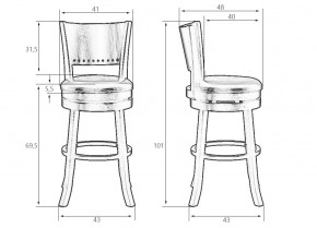Вращающийся полубарный стул DOBRIN TONY COUNTER, капучино, черный в Ревде - revda.ok-mebel.com | фото 12