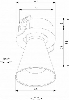 Встраиваемый светильник Elektrostandard Bell 25097/LED 8W 3000K черный в Ревде - revda.ok-mebel.com | фото 5