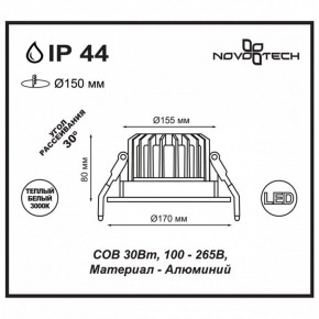 Встраиваемый светильник Novotech Drum 357604 в Ревде - revda.ok-mebel.com | фото 3