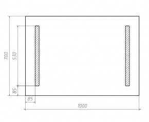 Зеркало Good Light 2-100 с подсветкой Домино (GL7016Z) в Ревде - revda.ok-mebel.com | фото 3