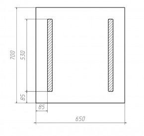 Зеркало Good Light 2-65 с подсветкой Домино (GL7011Z) в Ревде - revda.ok-mebel.com | фото 6